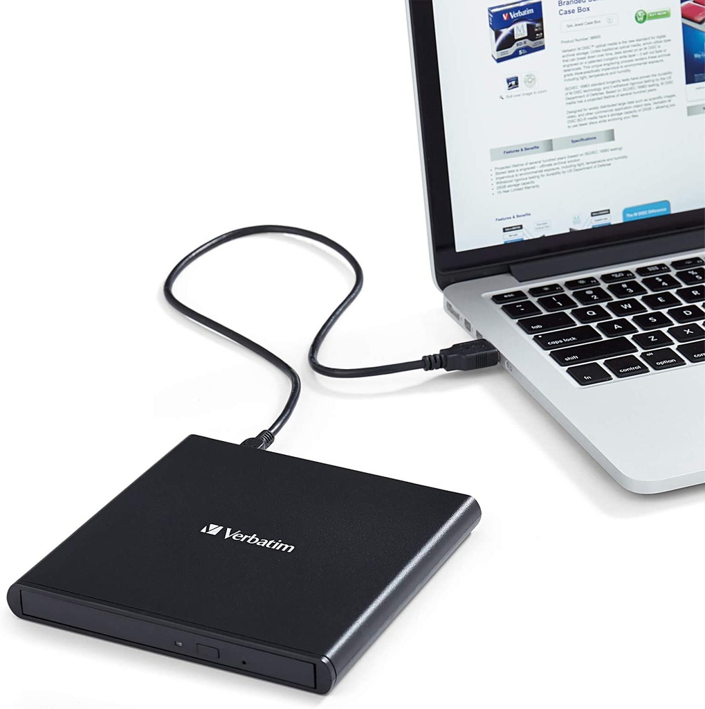 DVD-Writer VERBATIM,  Usb, Externo, Delgado, Nuevo, garantia 1 año