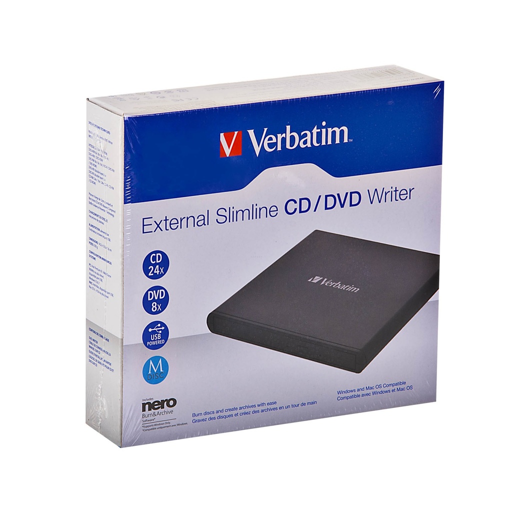 DVD-Writer VERBATIM,  Usb, Externo, Delgado, Nuevo, garantia 1 año