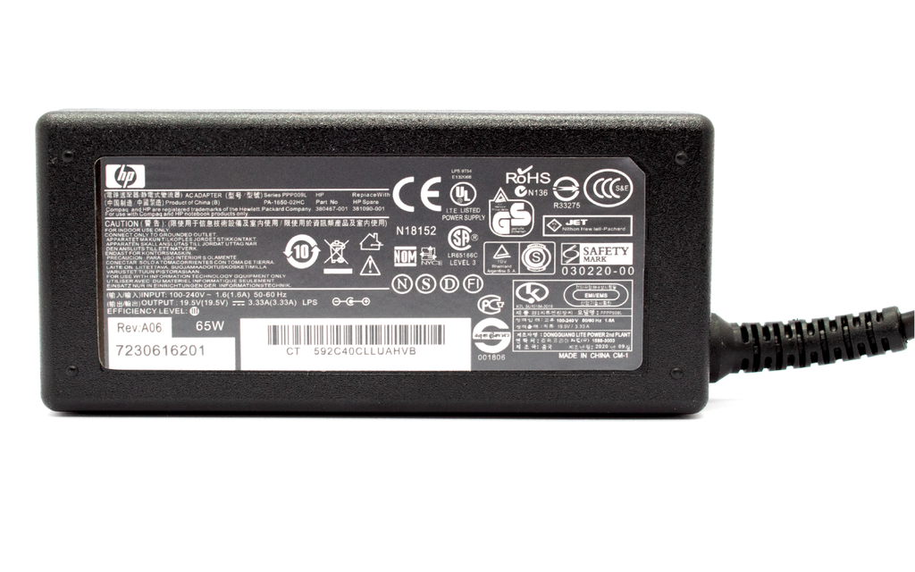 Cargador Laptop HP 19.5V/3.33A/65W/4.5x3.0mm Plug Azul, HC
