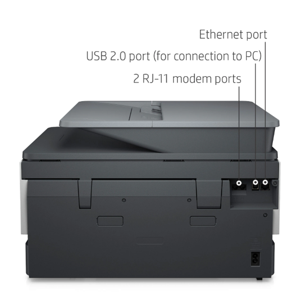Impresora HP Multifuncion Officejet Pro 9010 imprime, copia, escanea, fax Pantalla tactil a color, duplex en ADF e impresion, 22 ppm negro y 18 ppm en color Usb-Wifi-Ethernet Reformada para que trabaje sin chip