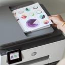 Impresora HP Multifuncion Officejet Pro 9020 imprime, copia, escanea, fax Pantalla tactil a color, duplex en ADF e impresion,doble bandeja, 22 ppm negro y 18 ppm en color Usb-Wifi-Ethernet Reformada para que trabaje sin chip