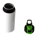 Tomatodo de aluminio Sublimable, blanco, 600ml, Tapa de color green