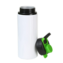 Tomatodo de aluminio Sublimable, blanco, 600ml, Tapa de color green