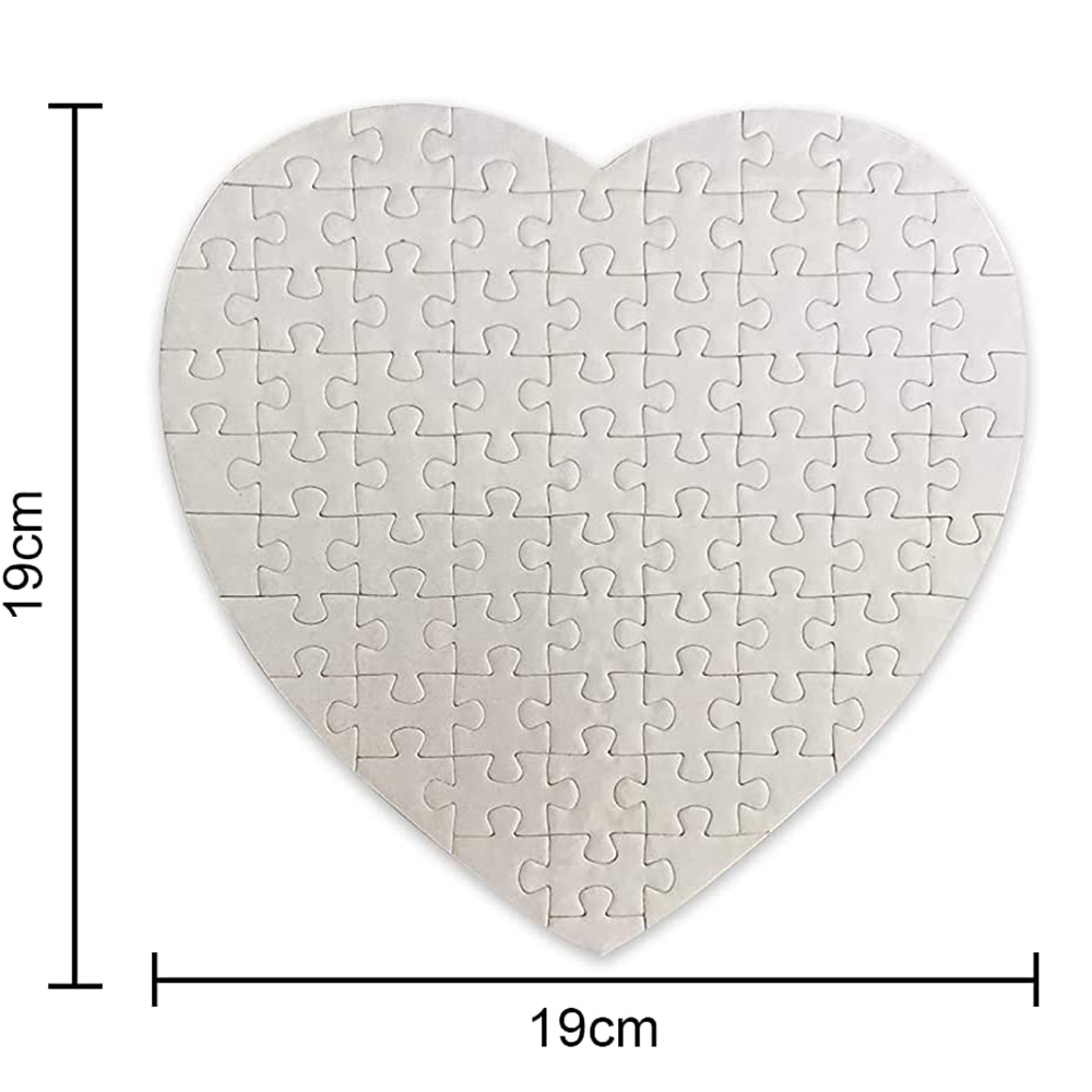 Rompecabezas para Sublimacion en forma de Corazon 23.7x19.5cm, 79 piezas