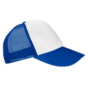 Gorra Malla Trucker, Tamaño Adulto, Azul frente Blanco,  doble pupo, para Sublimacion personalizar o Bordar