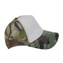 Gorra Malla Trucker, Tamaño Adulto, Camouflaje frente Blanco, doble pupo, para Sublimacion personalizar o Bordar