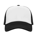 Gorra Malla Trucker, Tamaño Adulto, Negro frente Blanco,  doble pupo, para Sublimacion personalizar o Bordar