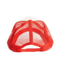 Gorra Malla Trucker, Tamaño Adulto, roja frente blanco, doble pupo, para Sublimacion personalizar o Bordar