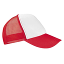 Gorra Malla Trucker, Tamaño Adulto, roja frente blanco, doble pupo, para Sublimacion personalizar o Bordar