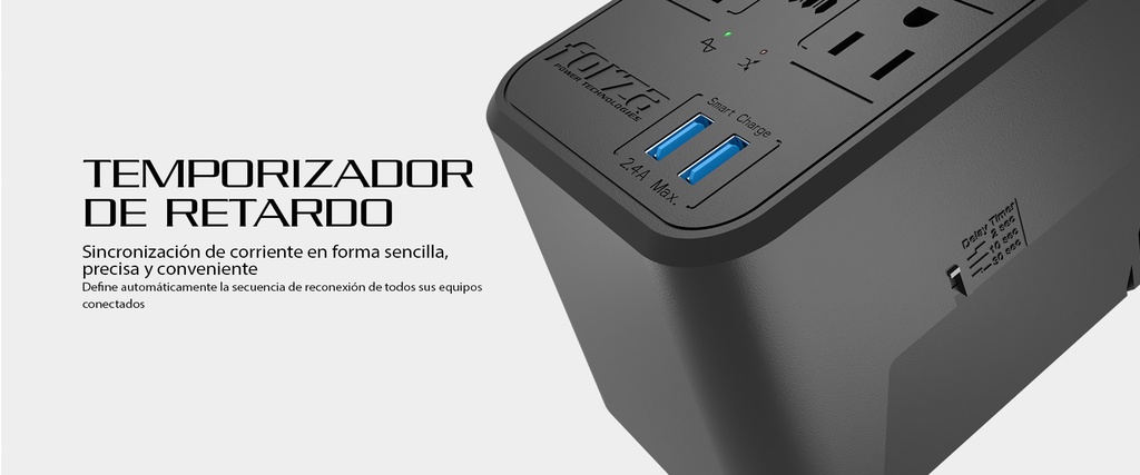 Regulador de Voltaje Forza FVR-1221USB 1200VA, 600W, 8 tomas,  2 USB, Nuevo, garantia 1 año