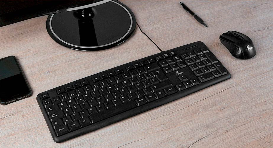 Teclado Xtech XTK092S, alambrico, Usb, español, color Negro