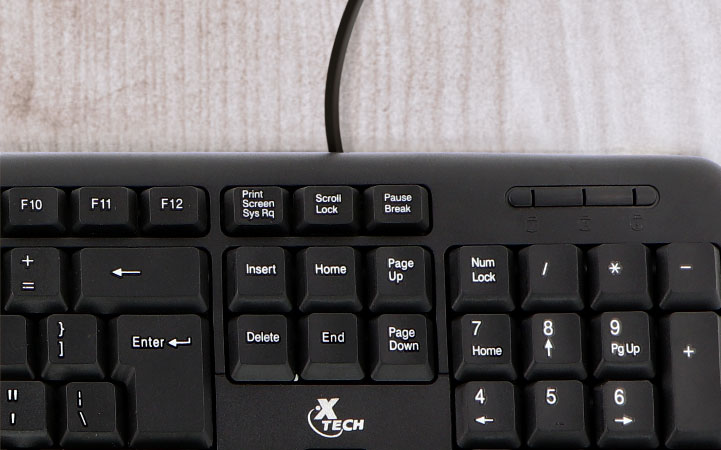 Teclado Xtech XTK092S, alambrico, Usb, español, color Negro