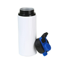 Tomatodo de aluminio Sublimable, blanco, 600ml, Tapa de color Blue