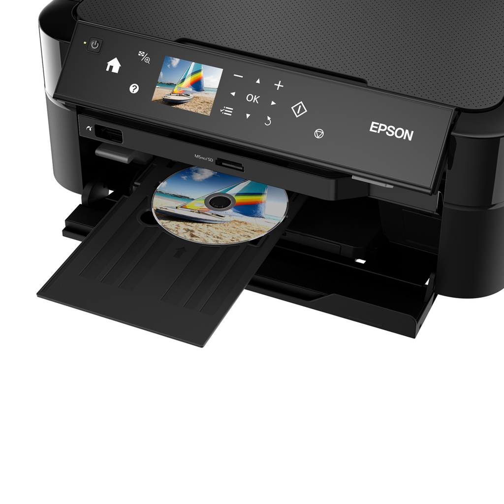 Impresora Multifuncion Epson L850, Pantalla, Fotografica, Impresion Cd-Dvd, PVC, Lector SD & memory stick, sistema original