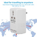 Adaptador convertidor/transformador de potencia de voltaje de 110V a 220V o de 220V a 110V,  de 2 clavijas (SW-S12-100W)