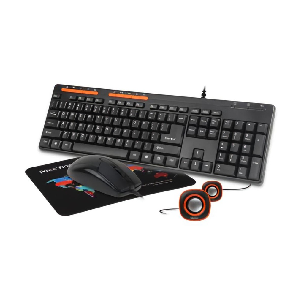 Combo MT-C105 Teclado + Mouse + Parlantes + Mouse pad, Usb, Alambrico, Black