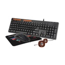 Combo MT-C105 Teclado + Mouse + Parlantes + Mouse pad, Usb, Alambrico, Black