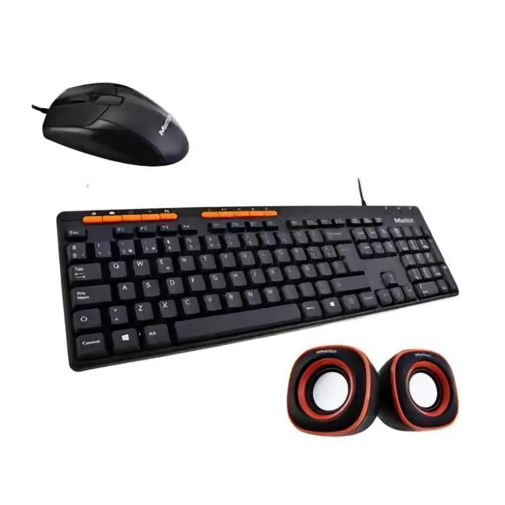 Combo MT-C105 Teclado + Mouse + Parlantes + Mouse pad, Usb, Alambrico, Black