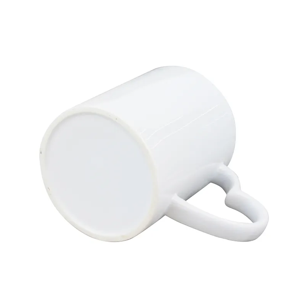 Jarro para sublimación 11oz con Asa de corazón blanco, AAA importado