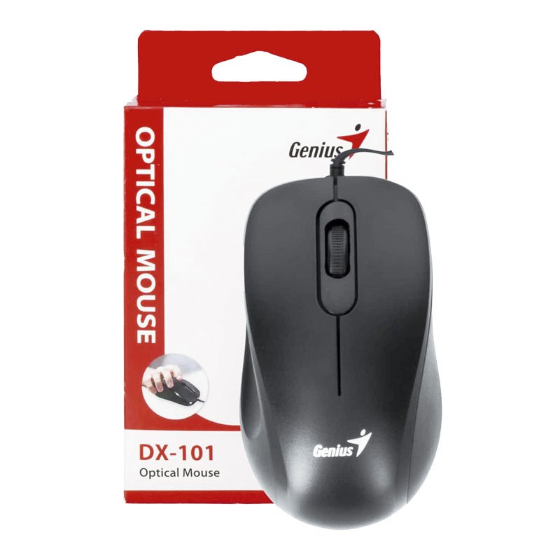 Mouse Genius DX-101, Usb optico, 3 botones, G5, color Negro, 1200 DPI