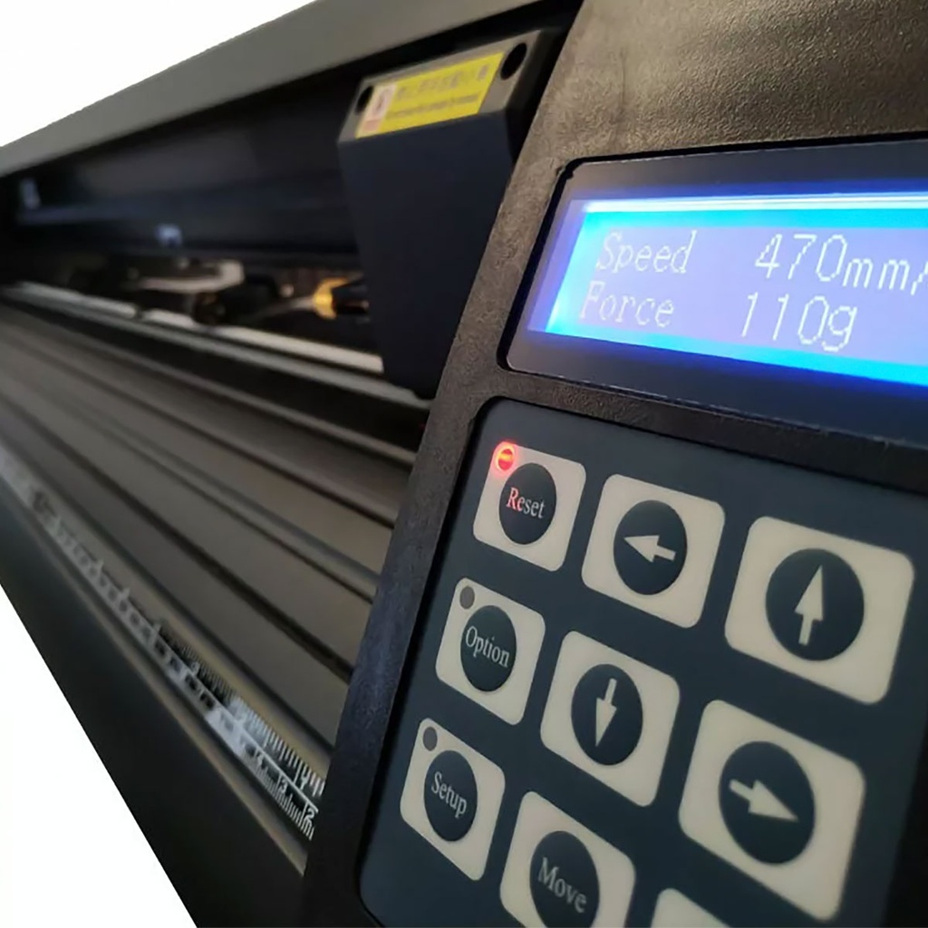 Plotter de Corte Sublitek 721PE: con Pedestal, 72cm de ancho, 61cm de corte, Velocidad maxima de corte 800mm/s, Fuerza de corte 10 hasta 500g, materiales hasta 1 mm de grosor, puertos COM y USB, Laser para contornos semiautomatico, Incluye licencia Anycut