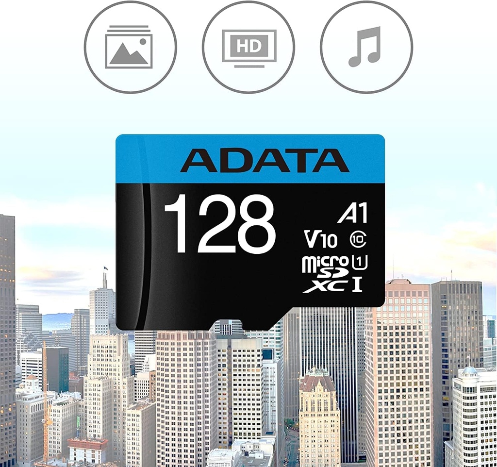 Memoria MicroSD Adata 128Gb con Adaptador, Clase 10
