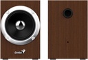Parlante Stereo Genius SP-HF280,  6w, Usb, Control de Volumen, Madera