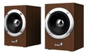 Parlante Stereo Genius SP-HF280,  6w, Usb, Control de Volumen, Madera