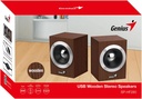 Parlante Stereo Genius SP-HF280,  6w, Usb, Control de Volumen, Madera