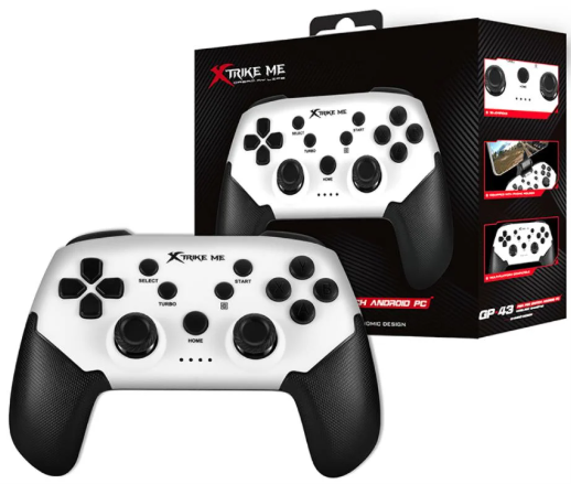 CONTROL DE JUEGOS XTRIKE ME GP-43 BT 4.0 BAT. 400MA TIPO-C 5H COMP. ANDROID IOS PC PS3 PS4 N-SWITH, CLIP TLFNO