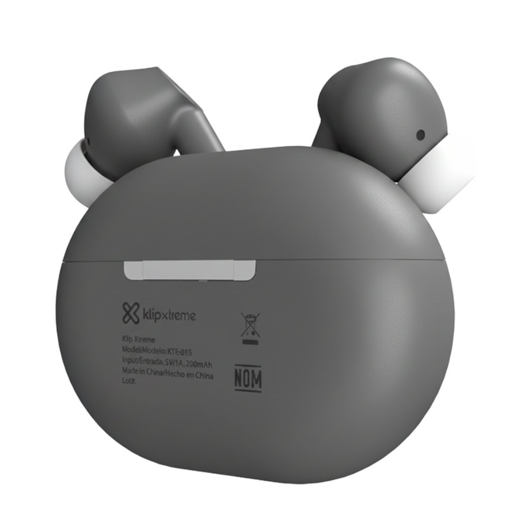 AUDIFONO + MICROFONO KLIP XTREME IN EAR BLUETOOTH - TACTIL- GRIS (KTE-015BK)