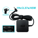 CARGADOR ASUS 19v/1.75 to 2.37a/45W/1.35x4.0mm PLUG DELGADO TIPO PARED ORIGINAL