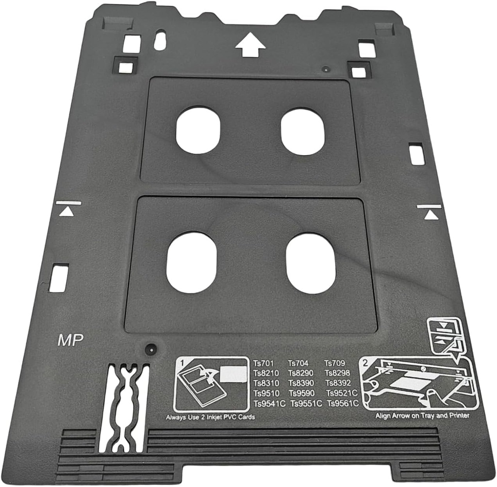Bandeja para impresion de tarjetas Pvc Inkjet Canon TS8220, TS8310, TS8320, TS8322, TS8330, TS8340, TS8350, TS8351, TS8352, TS8360, TS8370, TS8350, TS8390, TS8391, TS8392, TS9510, TS9520, TS9530, TS9540, TS9550, TS9560, TS9570, TS9580