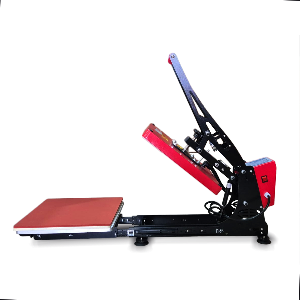 Plancha Sublimadora - Estampadora -Termofijadora Manual 38X38cm con bandeja deslizable/ 110V