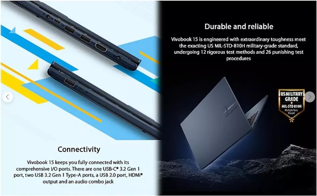 Laptop ASUS X1504VA-BQ3475M i3-1315U/5, RAM 8Gb, 512 SSD, 15.6" FHD Silver, GRATIS MOCHILA Y MOUSE