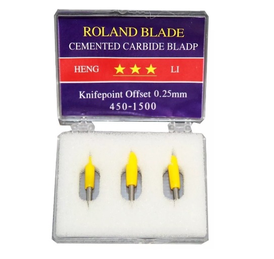 Set de 3 cuchillas Roland para Plotter de Corte Amarilla 30º Grados