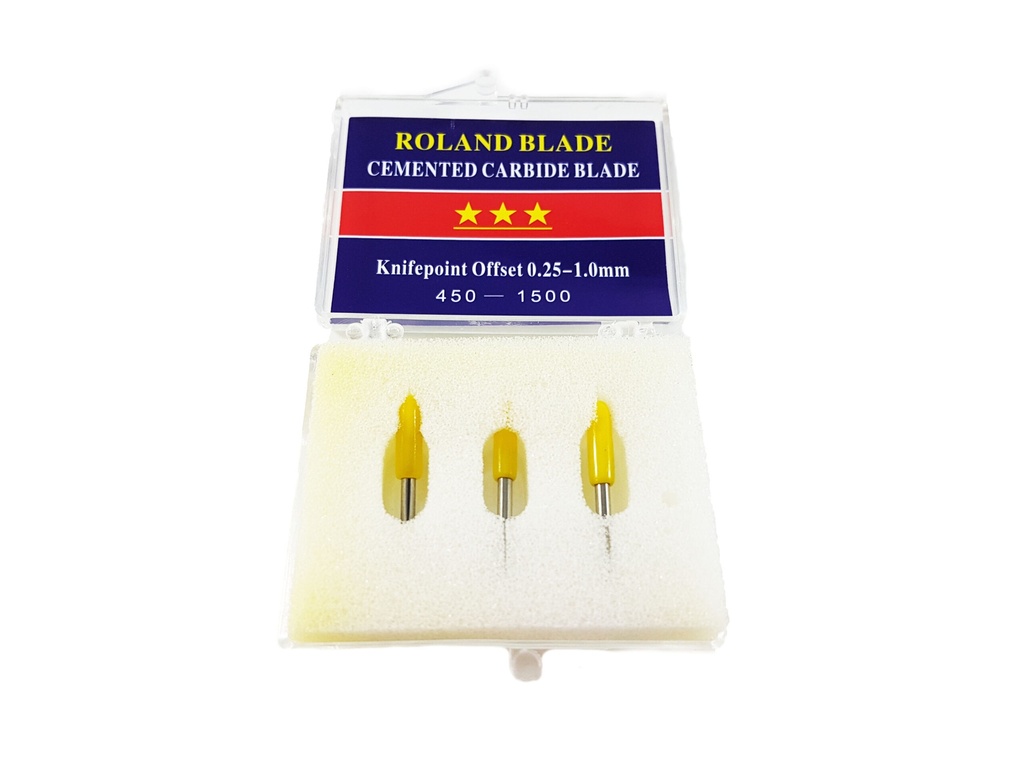 Set de 3 cuchillas Roland para Plotter de Corte Amarilla 30º Grados