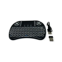 Mini teclado para Smart TV inalámbrico recargable, iluminación LED, black