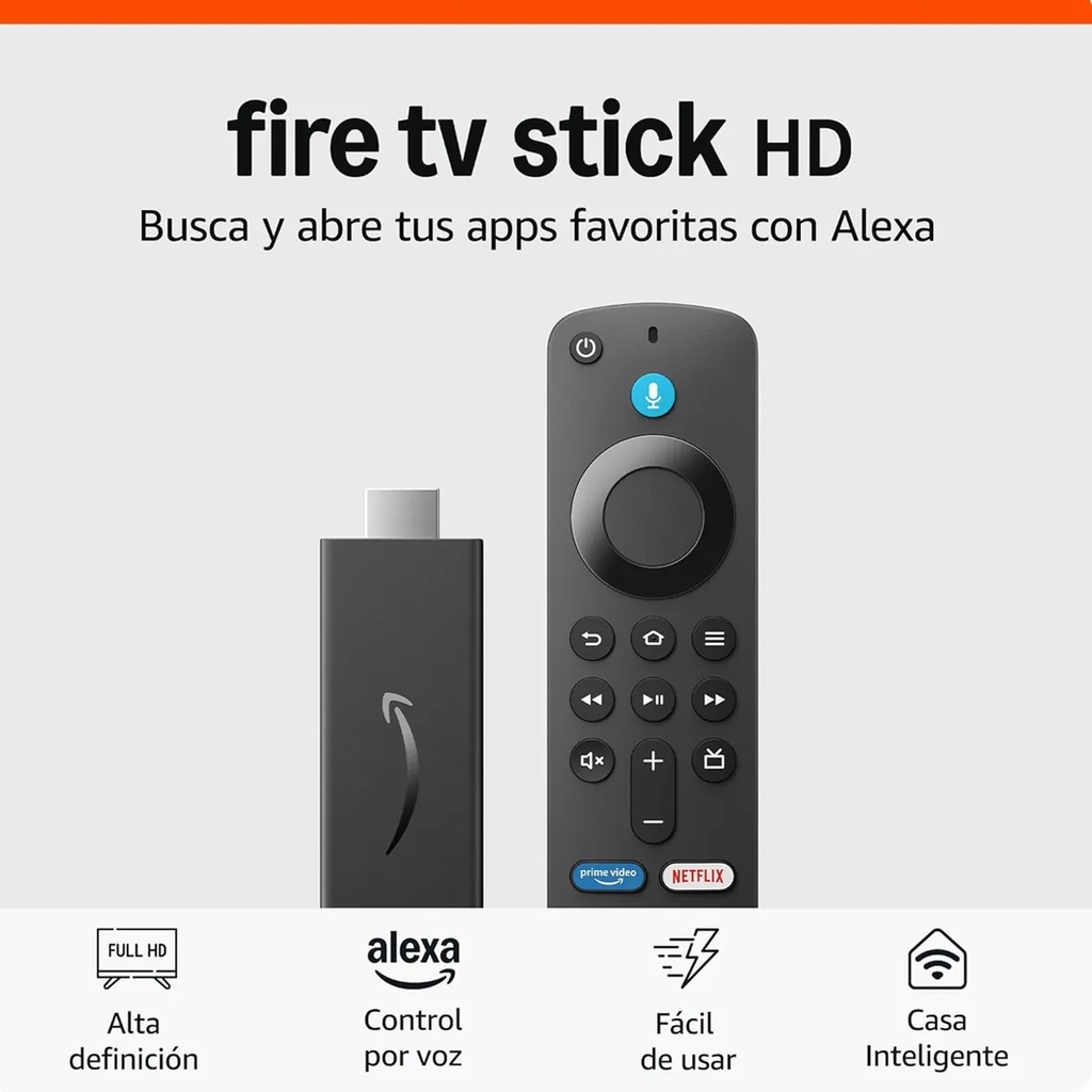 AMAZON FIRE TV STICK FHD 4K/QC, 1.7GHZ, 8GB WIFI 6 CON ALEXA 