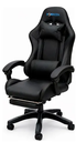 Silla Gamer Potenzza FULL BLACK Almohadas en Zona Lumbar y Cabeza, 60° de Inclinación