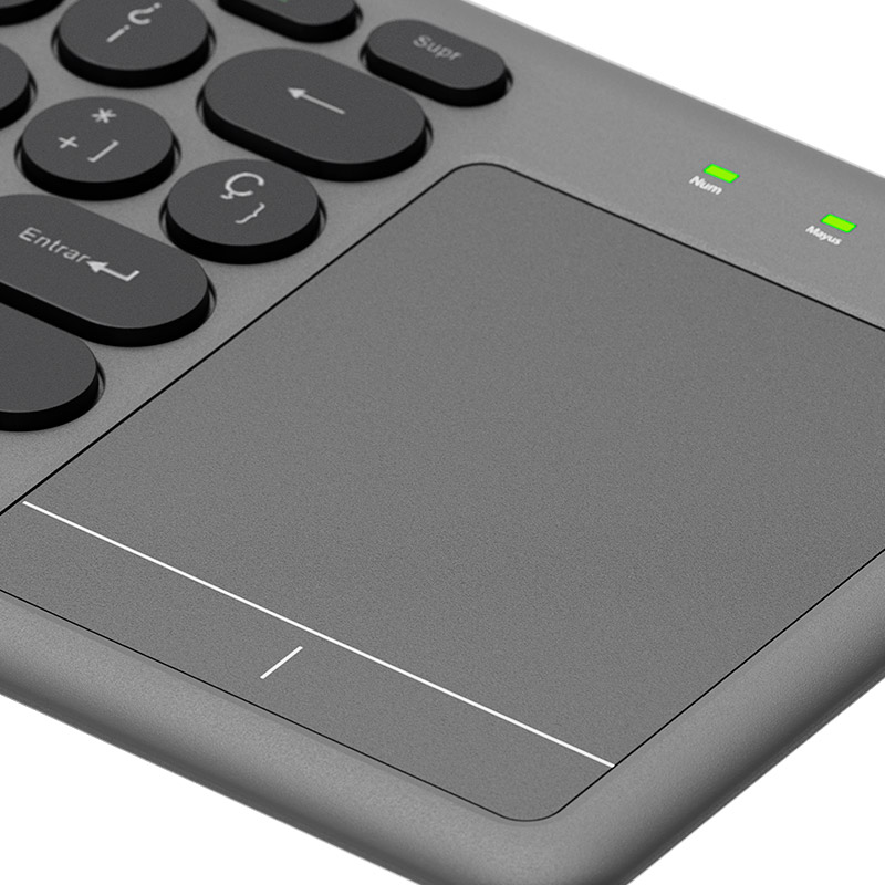 TECLADO KLIP XTREME INALAMBRICO KEYGLIDER BLUETOOTH Y 2.4GHz - PANEL TACTIL