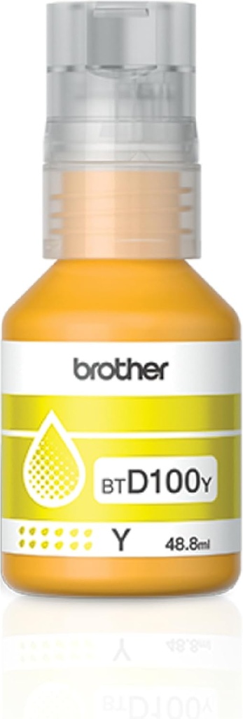 BOTELLA DE TINTA BROTHER BTD100Y AMARILLO T930DW T830DW T730DW T530DW T430W 