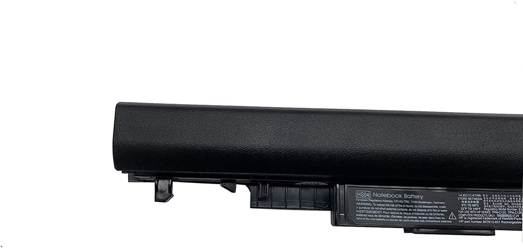 Batería Hp HS04 de 4 celdas de Lion, Voltaje 14,6, Capacidad 2850 mAh 41Wh, Modelos compatibles 240 245 246 250 255 256 G4 14g 15g, no todos los modelos constan, color Negro