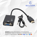 Cable Adaptador Convertidor  HDMI Macho a VGA Audio, completo