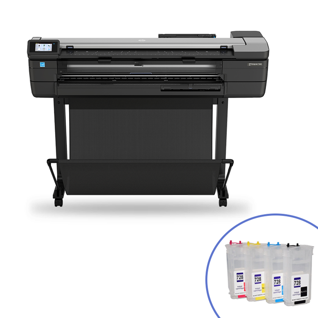 Plotter Hp Designjet T830, 24 plg, Inalambrico, Multifuncion, Scaner, Copia, Impresion, A1, A4  ecotank tinta pigmentada