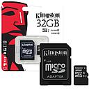 Tarjeta Microsd KINGSTON 32 Gb, 2 en 1, Clase 10, garantia 1 año