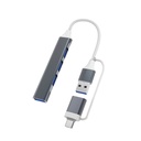 Hub Usb 3.0 Tipo A Ultra Slim 4 Puertos con OTG USB-C