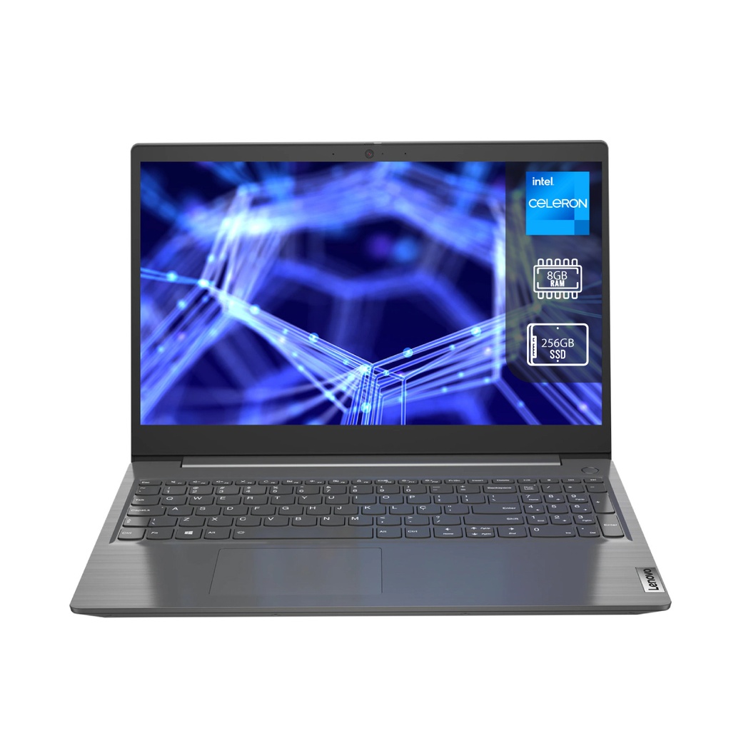 Laptop LENOVO V15 N4020, Ram 8Gb, Disco solido SSD 256, Pantalla 15.6" , Gris artico