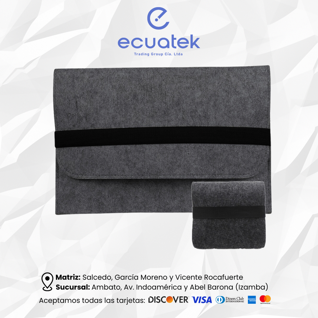 Estuche de Fieltro para portatil 14", Gris obscuro