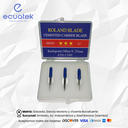 Set de 3 Cuchillas Roland para Plotter de Corte Azul 60º Grados